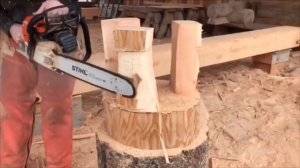 Stump to stool tutorial #rusticfurniture #logbuilding #logstool #logfurniture #logfurniture #howto