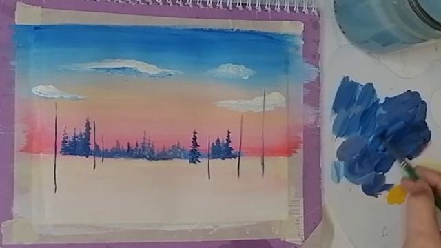 Рисую розовое небо Рисуем с Любовью Draw with Love