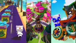 Talking Tom Hero Dash -3X Discover All The Heroes - Two Screens - All Bosses - New Update DBLSMXE4