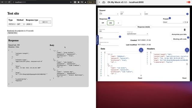 OhMyMock Demo (Chrome Extension) смотреть онлайн