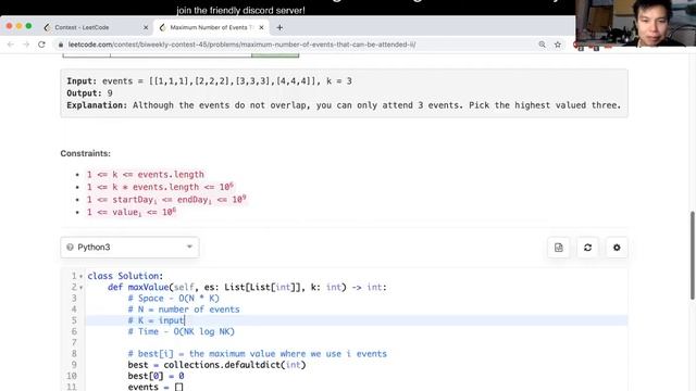 1751. Maximum Number of Events That Can Be Attended II (Leetcode Hard) смотреть онлайн