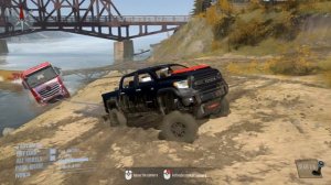 Spintires: MudRunner - 2017 TOYOTA TUNDRA Pulls A Semi Truck Out Of The River