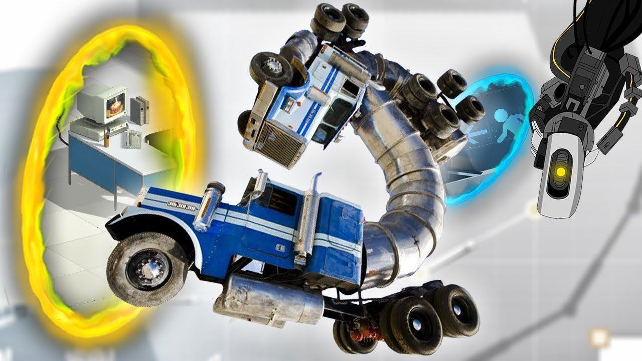 ПОРТАЛЬНЫЕ ТРЮКАЧИ ► Bridge Constructor Portal |2| смотреть онлайн