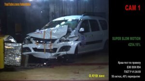 Краш-тест Лада Ларгус, 56 км/час Crash test Lada Largus
