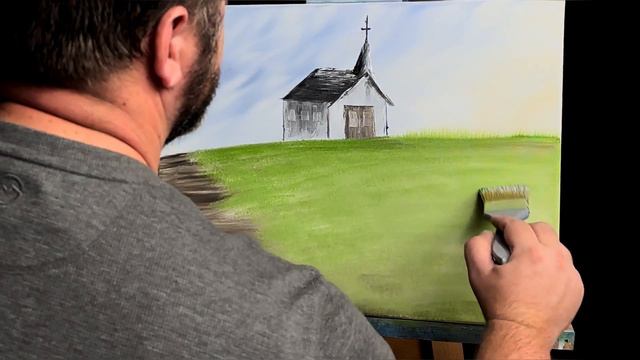 Paint with Adam | Country Church | Wet on Wet Technique | Oil Painting for Beginners смотреть онлайн