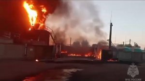 Тушение пожара склада с ГСМ в Уфе