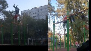 Большие обороты на турнике:3