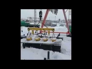 Работа электромагнитной траверсы зимой