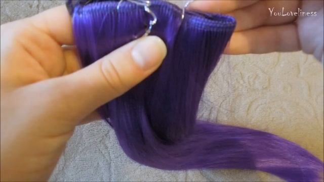 Посылка из Китая №24 - Накладные волосы, тресса фиолетового цвета смотреть онлайн