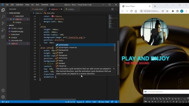 Simple Audio player in HTML CSS and JavaScript | Music player in HTML  #coding @CodingUG