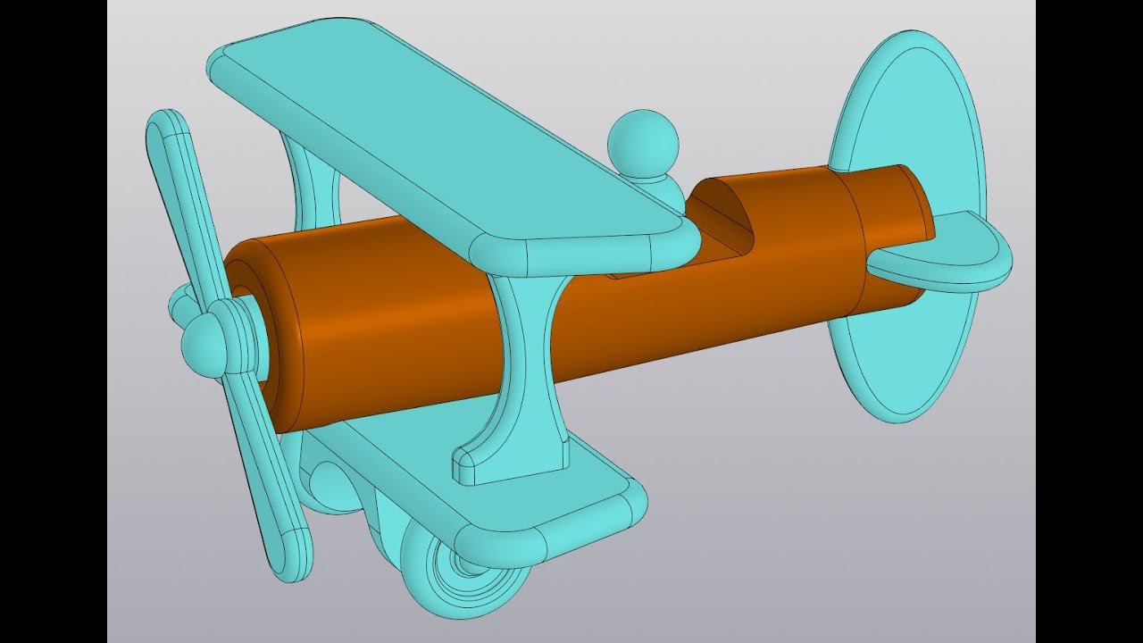 Видеоуроки Компас 3D V18. Сборка самолетика. 2 Фюзеляж