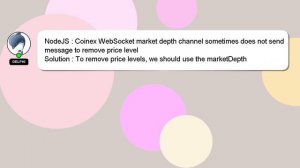 NodeJS : Coinex WebSocket market depth channel sometimes does not send message to remove price leve