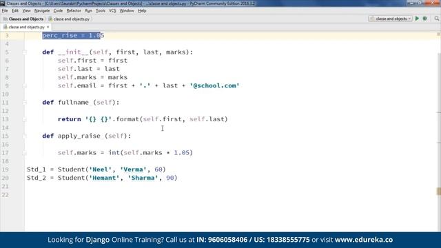 Python Classes and Objects Tutorial | Python Tutorial For Beginners | Edureka | Django Rewind - 2