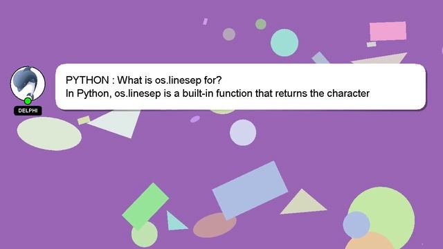 PYTHON : What is os.linesep for? смотреть онлайн