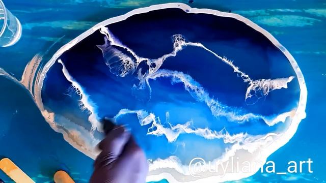 Эпоксидная смола -часы . Море из эпоксидной смолы resin art смотреть онлайн