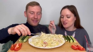 МУКБАНГ ПАСТА КАРБОНАРА MUKBANG PASTA CARBONARA ответы на вопросы
