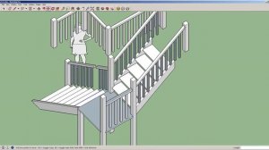 Вторая версия 3-d модели лестницы с поворотом в 90 градусов
