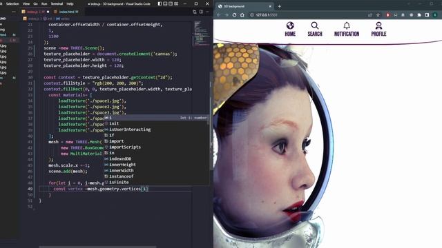 Making 3D Background for a website with Three.js