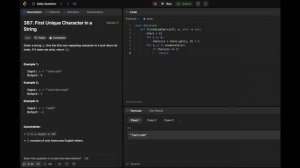 LeetCode 387  First Unique Character in a String - python