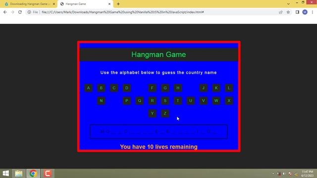 Hangman Game using Vanilla JS in JavaScript смотреть онлайн