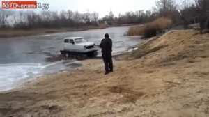 Гусеничная Нива на льду
