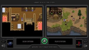 Lunar Silver Star Story (Sega Saturn vs Playstation) Side by Side Comparison