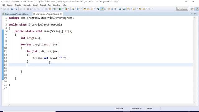 Interview Questions - Java Program to Print Pattern смотреть онлайн