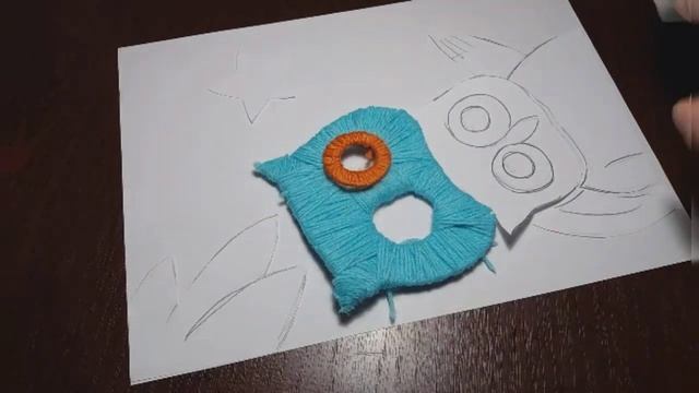 "Совята" Мастер-класс по изготовлению картины из ниток. смотреть онлайн