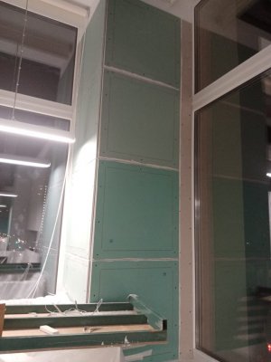 Завершение монтажа гипсокартонной системы отопления РЕВОЛТС в офисе банка