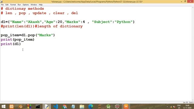 Dictionary methods in Python | Python tutorial for beginners in Hindi #67
