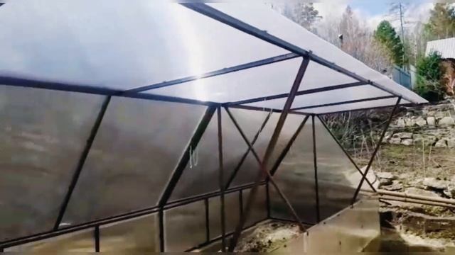 Парник "Теремок" длина 4 метра. Парники домиком. смотреть онлайн