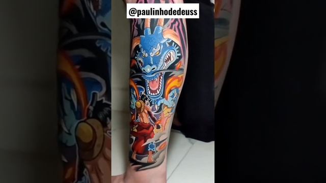 ?LUFFY VS KAIDO - ONE PIECE Anime TATTOO? by @paulinodedeuss #shorts