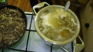 Начинка для блинчиков из потрошков куриных и лапша из этого бульона