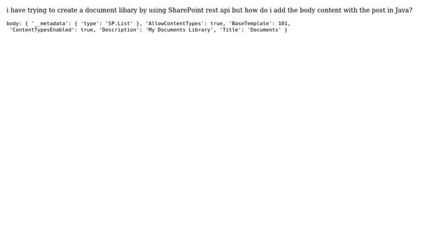 Sharepoint: http post with body content in Java смотреть онлайн
