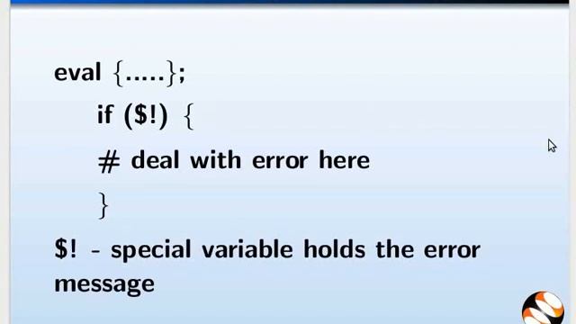 Exception and error handling in PERL - Manipuri