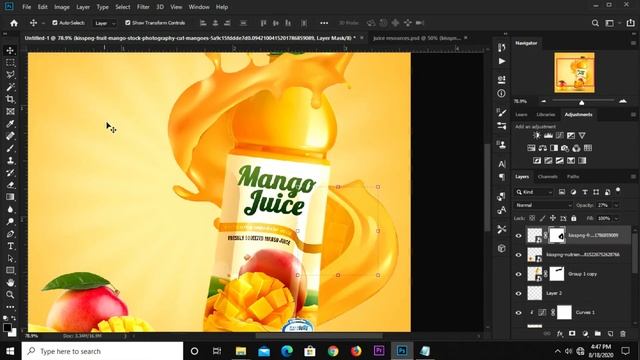 How to Create an Instagram Post Banner Design for Mango Juice | Photoshop Tutorials смотреть онлайн