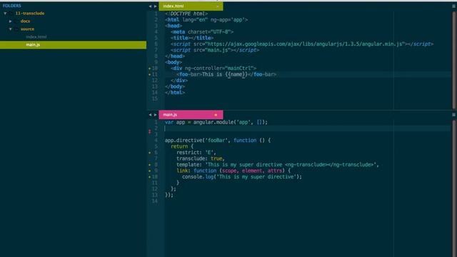 Angular - #11 - Transclude в директивах смотреть онлайн