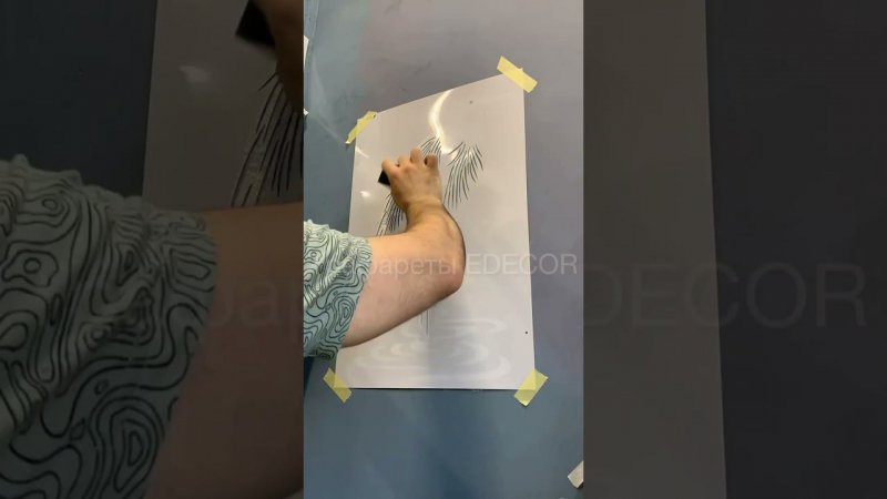 Рисуем японских журавлей легко с трафаретами EDECOR для краски