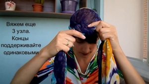 3 модели с узлами, как повязать шарф (палантин) на голову.  Knot headband