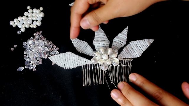 DIY Wedding Hair Comb/Свадебный гребень из бисера