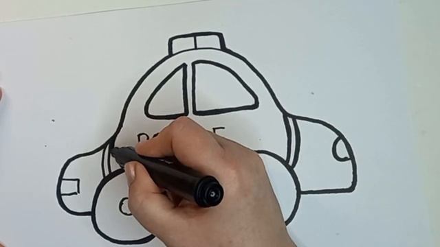 Рисунок и Раскраска ? ПОЛИЦЕЙСКАЯ МАШИНА. Простые рисунки для детей. /Mari rainbow coloring . смотреть онлайн