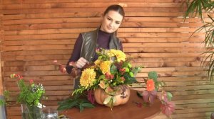 Осенняя композиция в тыкве ☆флористика и декор☆
