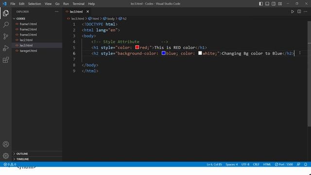 Lec-3 Style, Anchor Tag & Target attribute(_blank & _self) || Full Stack Web Development Bootcamp||
