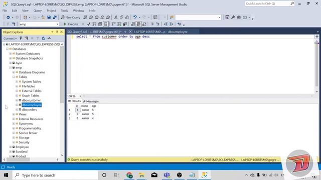 SQL Tutorial 7 | Order by | Tamil