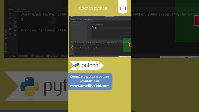 Python : Floor Functionality in Python | Floor | py srt 111
