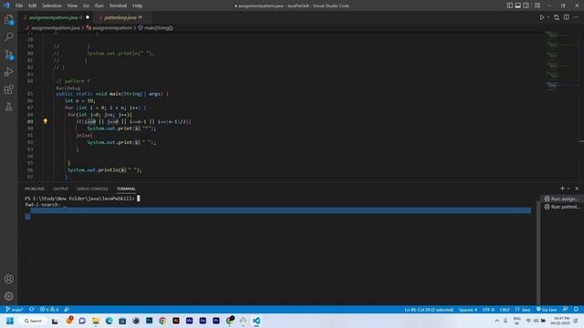 How to Create an Alphabet Symbol Pattern in Java (F) | #F #java