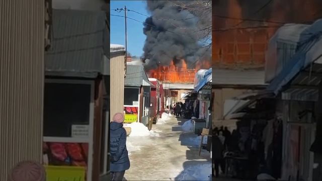 Пожар в торговом центре в городе Кузнецке Пензенской области