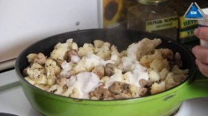 Жареная цветная капуста с мясом очень вкусный рецепт