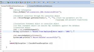 Java Programming - JDBC - Delete Data in a Database Table - Part 1
