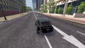 Автомобили разбиваются об бордюры на дороге -BeamNG drive